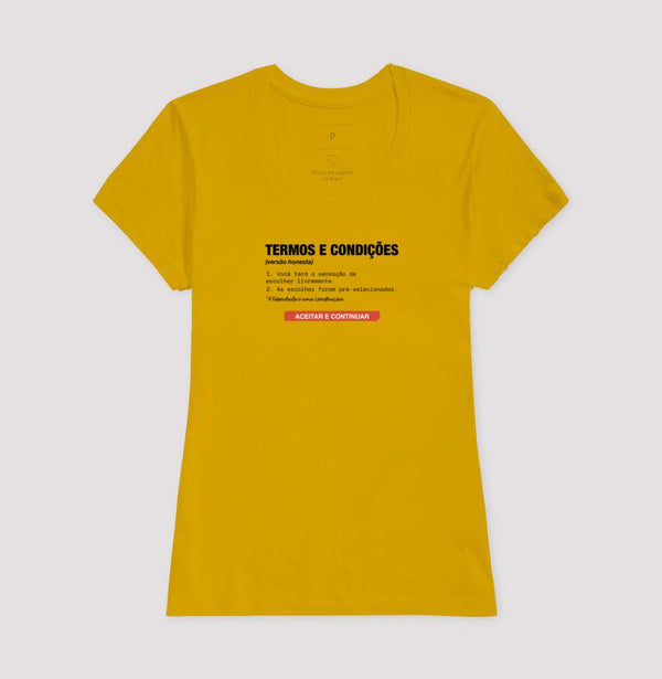 Camiseta Baby Look Mostarda - Default Honesto | Exallaxe