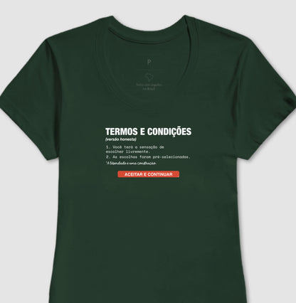 Camiseta Baby Look Verde - Default Honesto | Exallaxe
