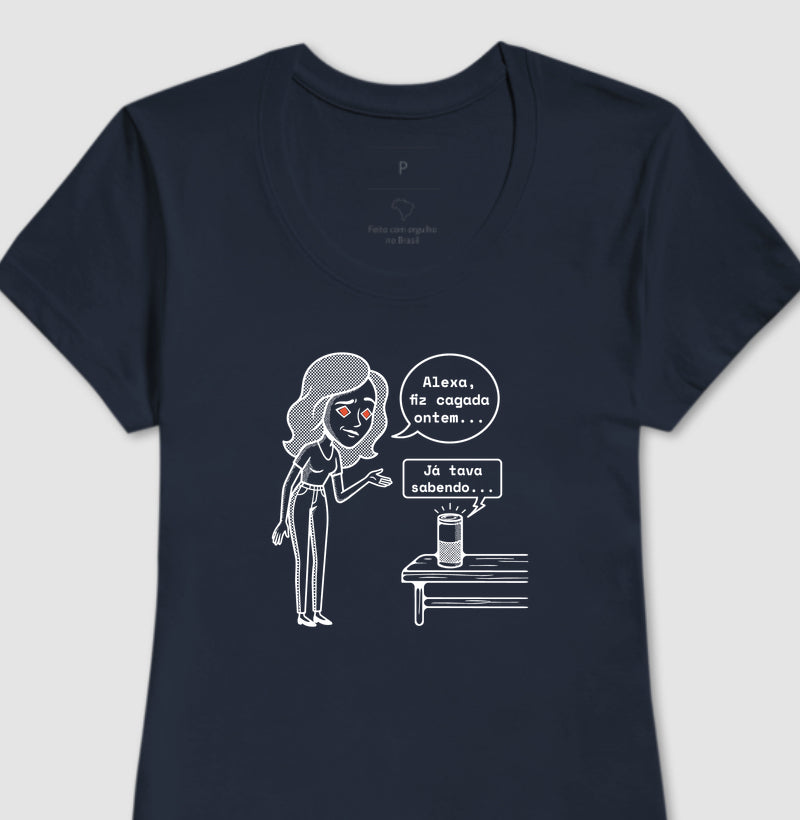 Camiseta Baby Look Azul - Confissão Virtual | Exallaxe