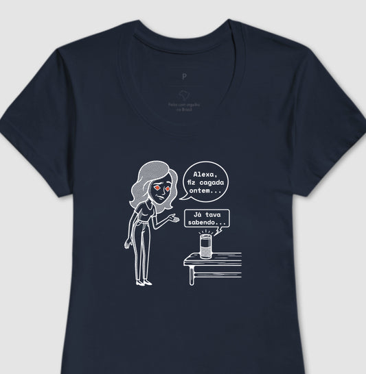 Camiseta Baby Look Azul - Confissão Virtual | Exallaxe