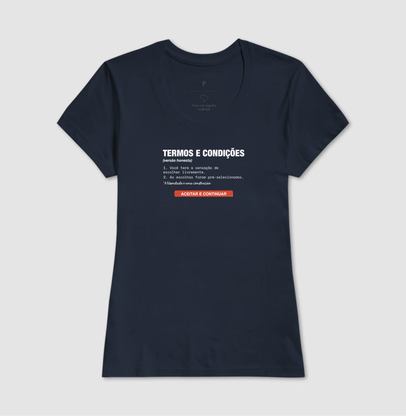 Camiseta Baby Look Azul - Default Honesto | Exallaxe