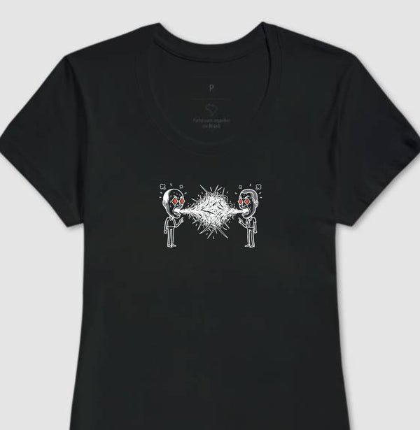 Camiseta Baby Look Preta - Eloquência Muda | Exallaxe