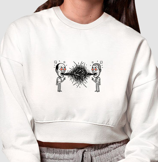 Moletom Cropped Branco - Eloquência Muda
