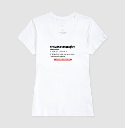 Camiseta Baby Look Branca - Default Honesto | Exallaxe