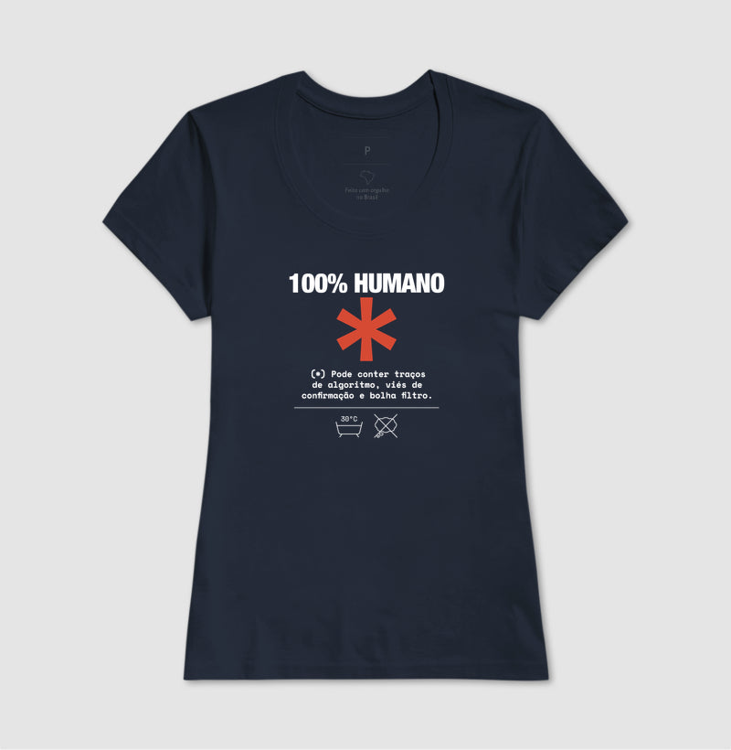 Camiseta Baby Look Azul - Decomposition Label | Exallaxe