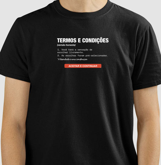 Camiseta Preta Unissex - Default Honesto | Exallaxe