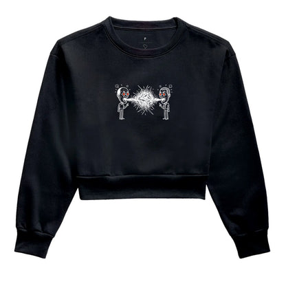 Moletom Cropped Preto - Eloquência Muda | Exallaxe