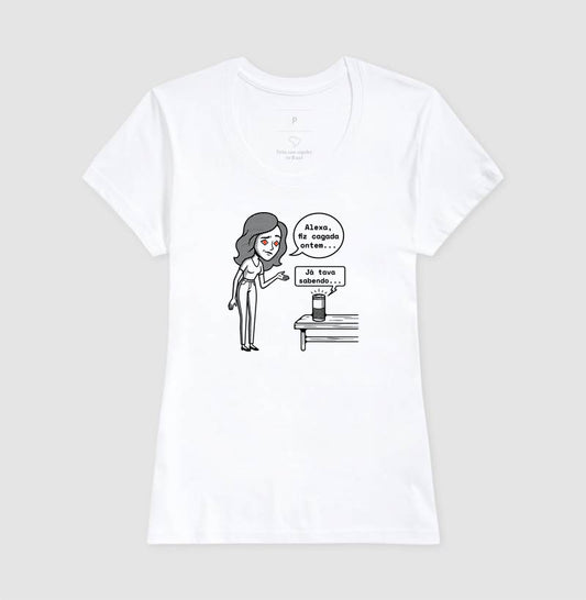 Camiseta Branca Feminina - Confissão Virtual