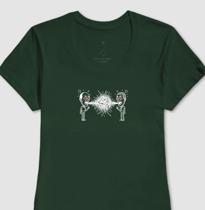 Camiseta Baby Look Verde - Eloquência Muda | Exallaxe
