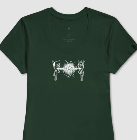 Camiseta Baby Look Verde - Eloquência Muda | Exallaxe