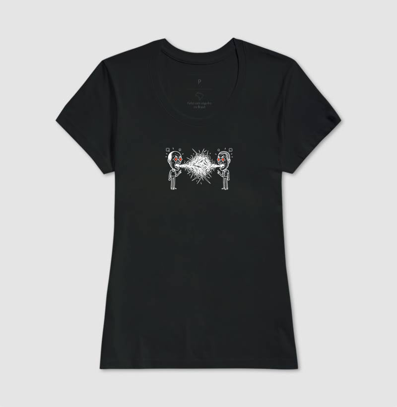 Camiseta Baby Look Preta - Eloquência Muda | Exallaxe