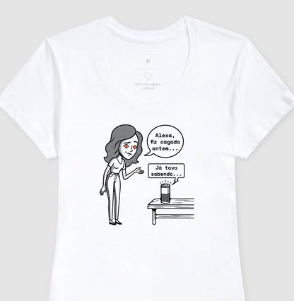 Camiseta Branca Feminina - Confissão Virtual