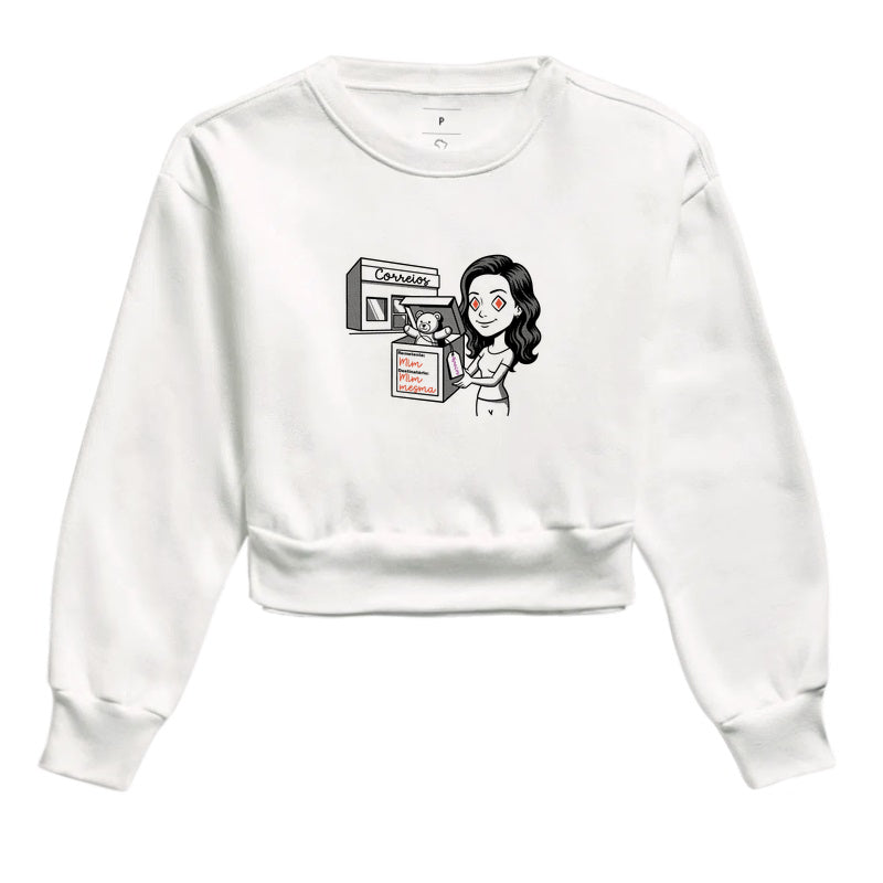 Moletom Cropped Branco - Destinatário Importador | Exallaxe