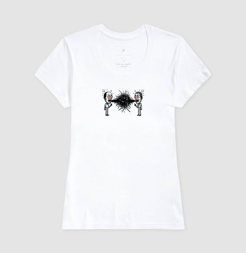 Camiseta Branca Feminina - Eloquência Muda