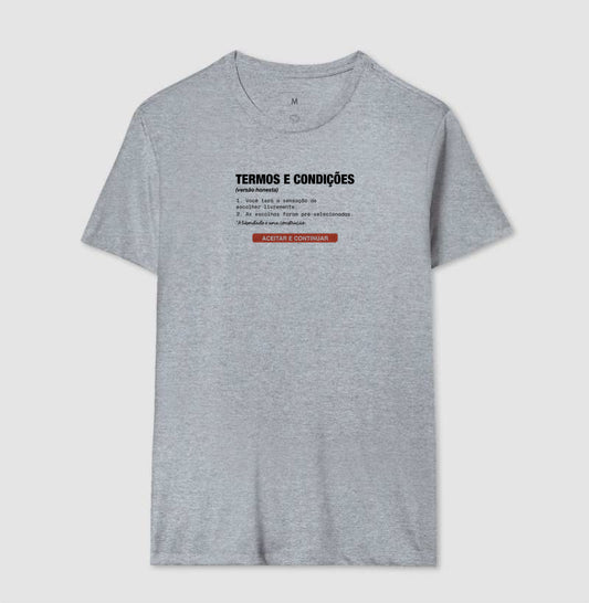Camiseta Cinza Unissex - Default Honesto | Exallaxe