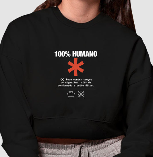 Moletom Cropped Preto - Decomposition Label | Exallaxe