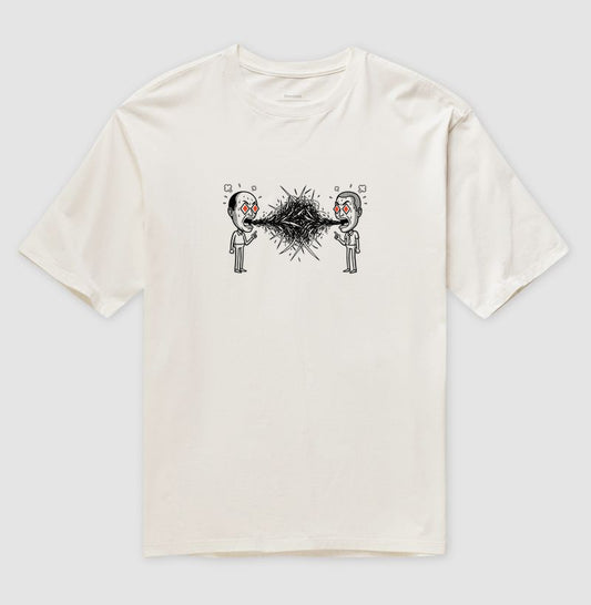 Camiseta Oversized Off-White Unissex - Eloquência Muda