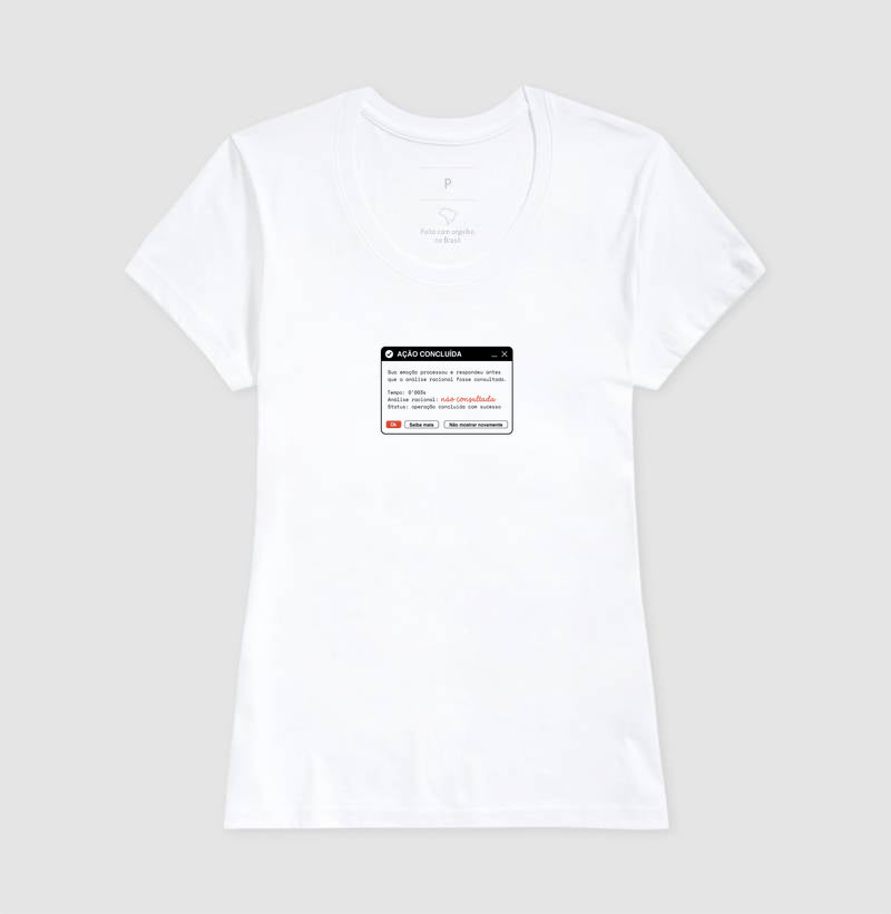 Camiseta Baby Look Branca - Indução Soberana | Exallaxe