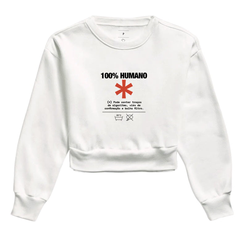 Moletom Cropped Branco - Decomposition Label | Exallaxe