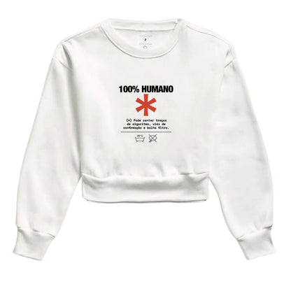 Moletom Cropped Branco - Decomposition Label | Exallaxe