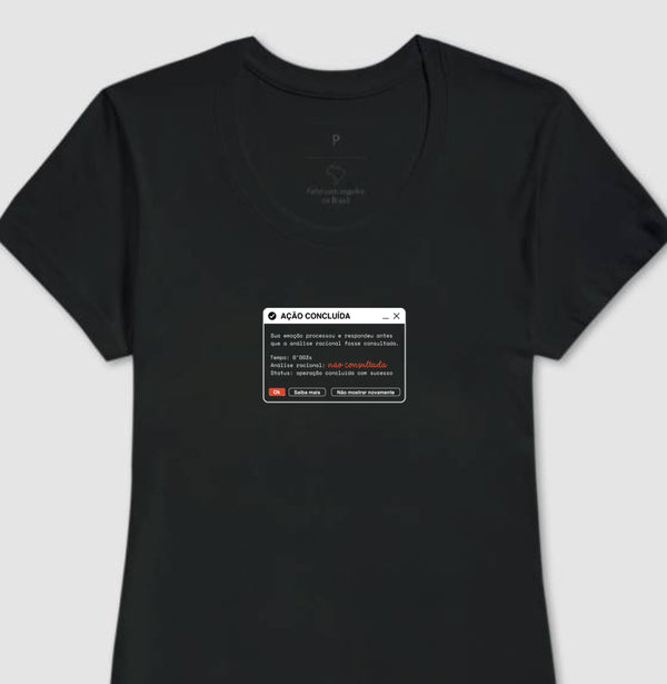 Camiseta Baby Look Preta - Indução Soberana | Exallaxe