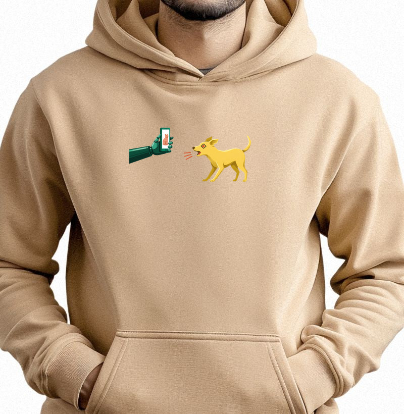 Moletom Hoodie Bege Unissex - Pixel Instinto | Exallaxe