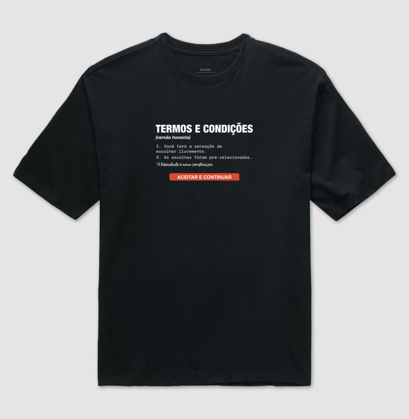 Camiseta Oversized Preta Unissex - Default Honesto