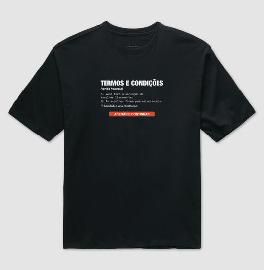 Camiseta Oversized Preta Unissex - Default Honesto