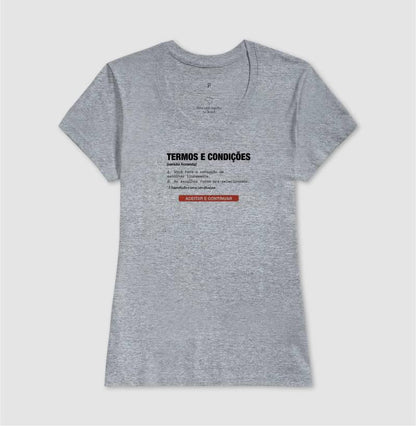 Camiseta Baby Look Cinza - Default Honesto | Exallaxe