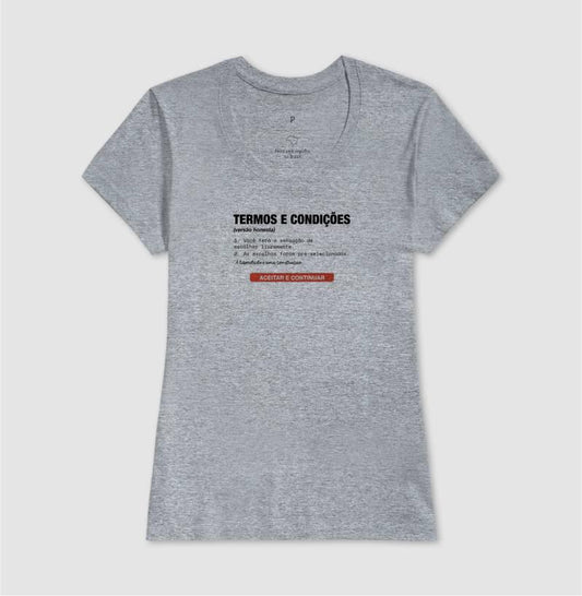 Camiseta Baby Look Cinza - Default Honesto | Exallaxe
