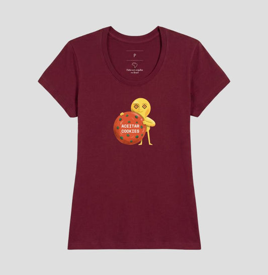 Camiseta Baby Look Bordeaux - Candy Click | Exallaxe