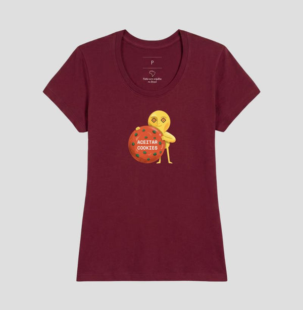 Camiseta Baby Look Bordeaux - Candy Click | Exallaxe
