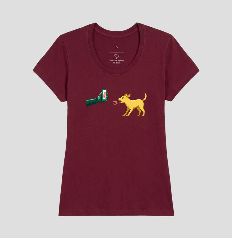 Camiseta Baby Look Bordeaux - Pixel Instinto | Exallaxe