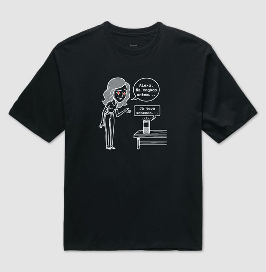 Camiseta Oversized Preta Unissex - Confissão Virtual | Exallaxe