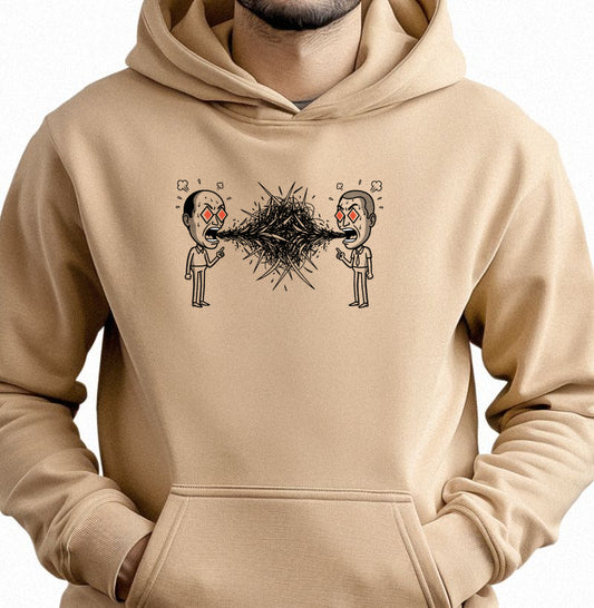 Moletom Hoodie Bege Unissex - Eloquência Muda