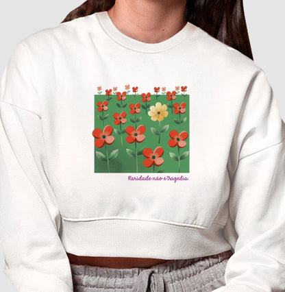 Moletom Cropped Branco - Padrão Sincopático