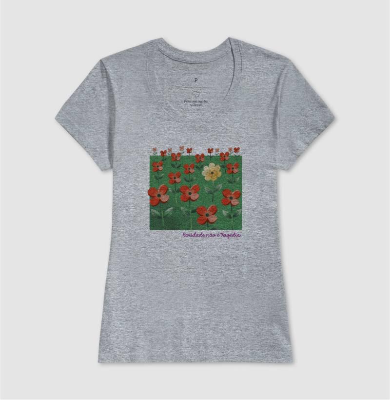 Camiseta Baby Look Cinza - Padrão Sincopático | Exallaxe