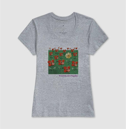 Camiseta Baby Look Cinza - Padrão Sincopático | Exallaxe
