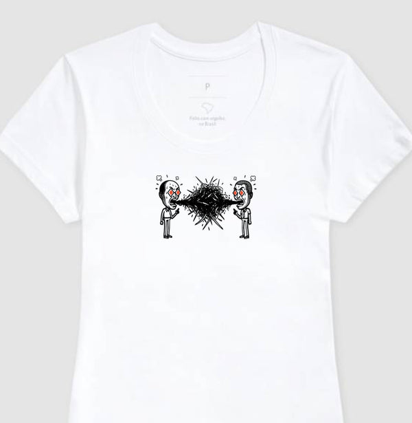 Camiseta Branca Feminina - Eloquência Muda