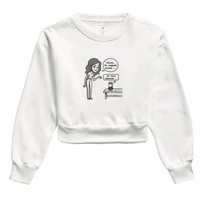 Moletom Cropped Branco - Confissão Virtual | Exallaxe