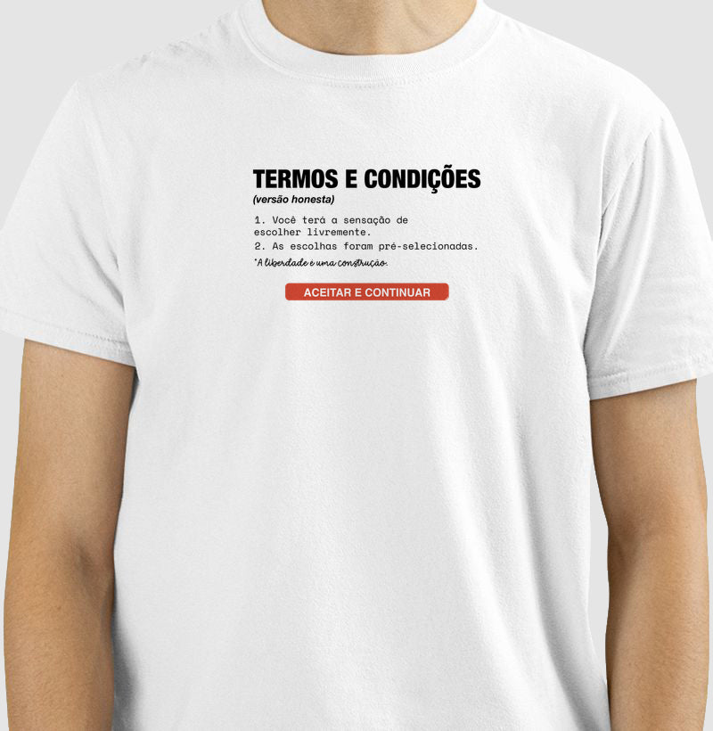 Camiseta Branca Unissex - Default Honesto | Exallaxe