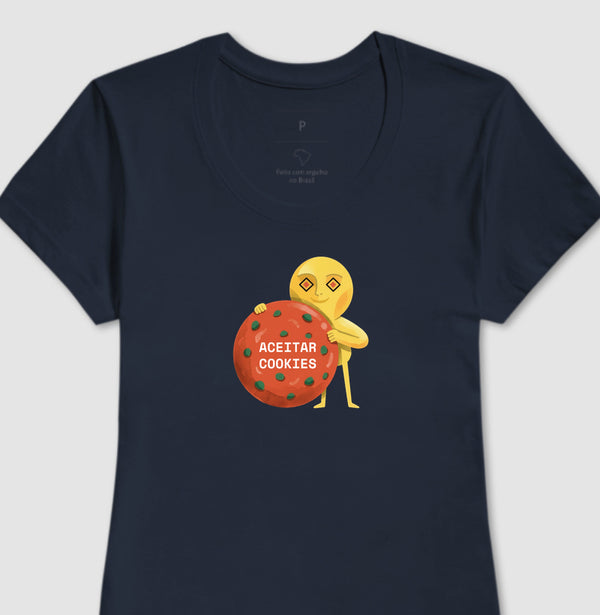 Camiseta Baby Look Azul - Candy Click | Exallaxe