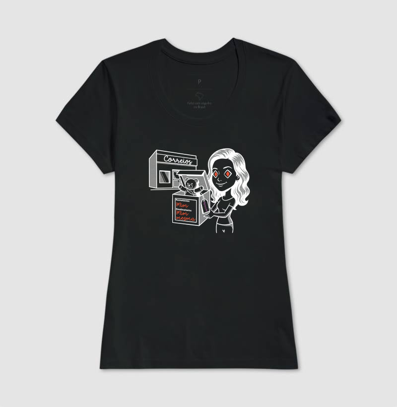 Camiseta Baby Look Preta - Destinatário Importador | Exallaxe