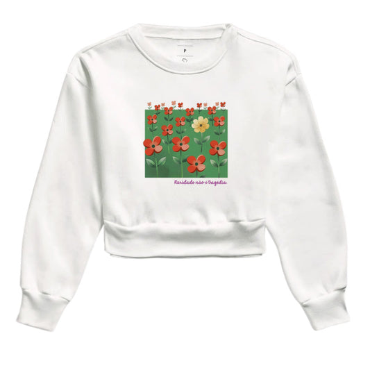 Moletom Cropped Branco - Padrão Sincopático