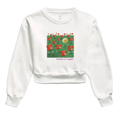 Moletom Cropped Branco - Padrão Sincopático