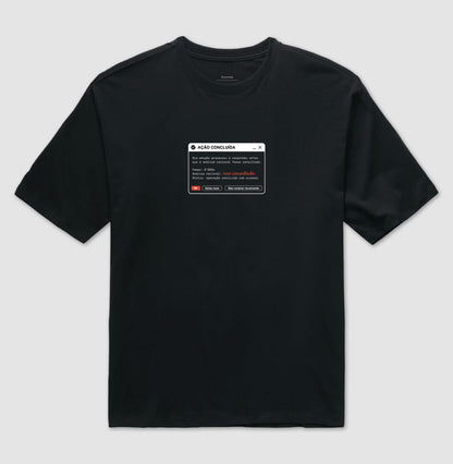 Camiseta Oversized Preta Unissex - Indução Soberana | Exallaxe