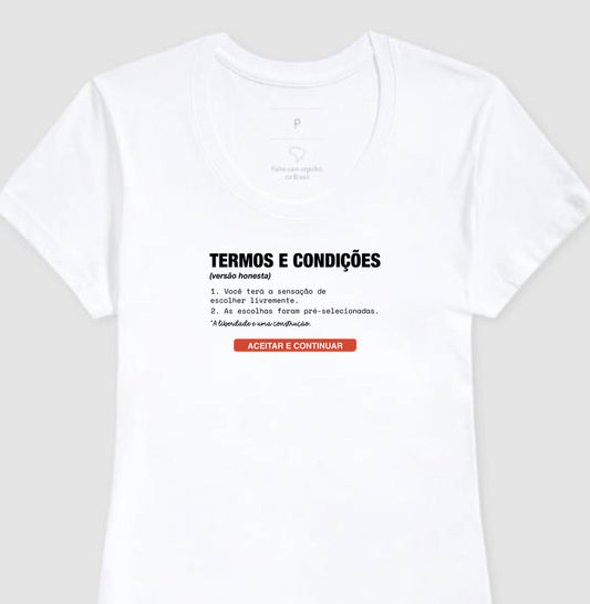 Camiseta Branca Feminina - Default Honesto