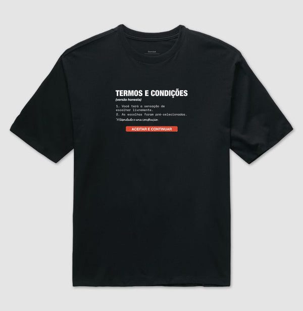 Camiseta Oversized Preta Unissex - Default Honesto | Exallaxe
