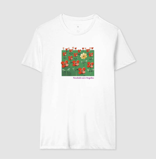 Camiseta Branca Unissex - Padrão Sincopático