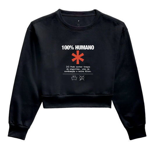 Moletom Cropped Preto - Decomposition Label